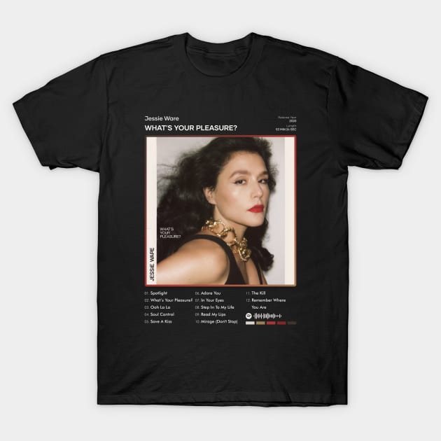 Jessie Ware - What's Your Pleasure? Tracklist Album T-Shirt by 80sRetro